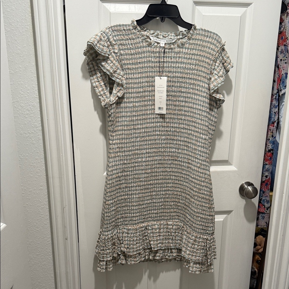 Veronica Beard Ruffled Plaid Dress